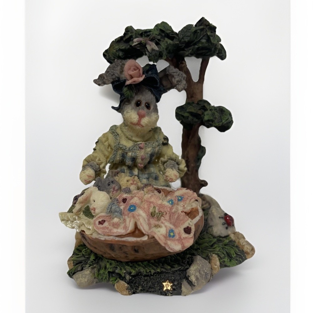 Boyds Bears Wee Folkstone Momma McHopple Naptime Cleaning Faerie Snow Globe Set - Picture 11 of 11